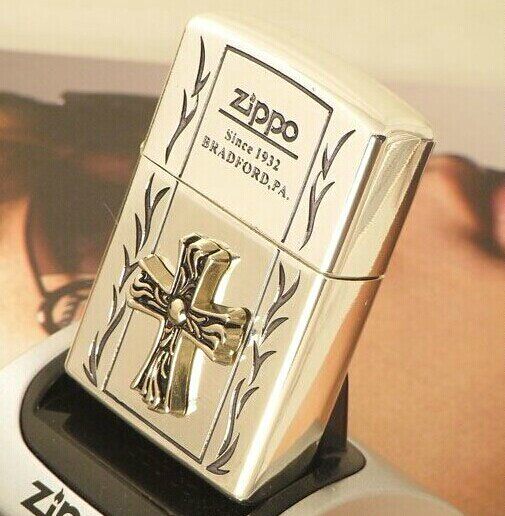 全球限量1000 美国原装正品 ZIPPO打火机 纯银天使十字架 礼盒装