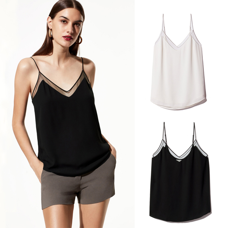 欧根纱宽松大码休闲港味小吊带