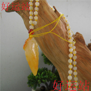 促销手工玉石吊坠黄龙玉硕果累累挂件黄蜡石项链男女款颈饰收藏品
