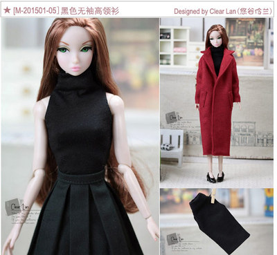 [M-201501-05]黑色无袖高领衫/FR Momoko OB 6分娃衣
