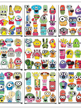 矢量设计素材 300个卡通可爱怪兽图案模板 EPS格式源文件 25P