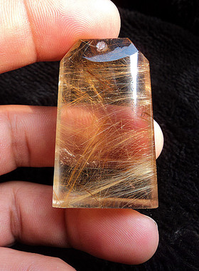 晶山角天然钛晶金发晶顺发无事牌吊坠挂件 46×29×18mm 42.3g
