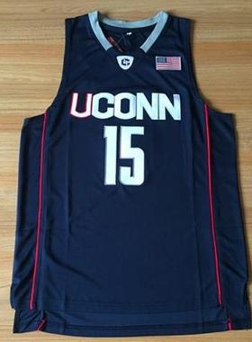 定制NCAA康涅狄格大学15号肯巴·沃克深蓝色白色新面料球衣