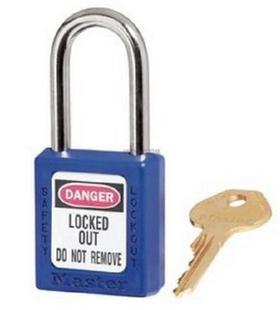 正品美国Master Lock玛斯特 410MCNBLU 工程塑料锁 绝缘挂锁