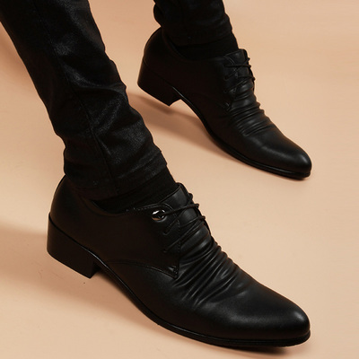 男青年时尚内增高透气休闲风皮鞋