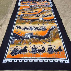 贵州蜡染壁挂画 安顺蜡染挂布 苗族手工蜡染 单层蜡染门帘-长城