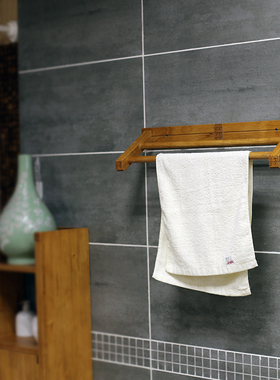 旖林双杆毛巾架浴室防水双层实木架创意挂钩架衣架物品架特价包邮