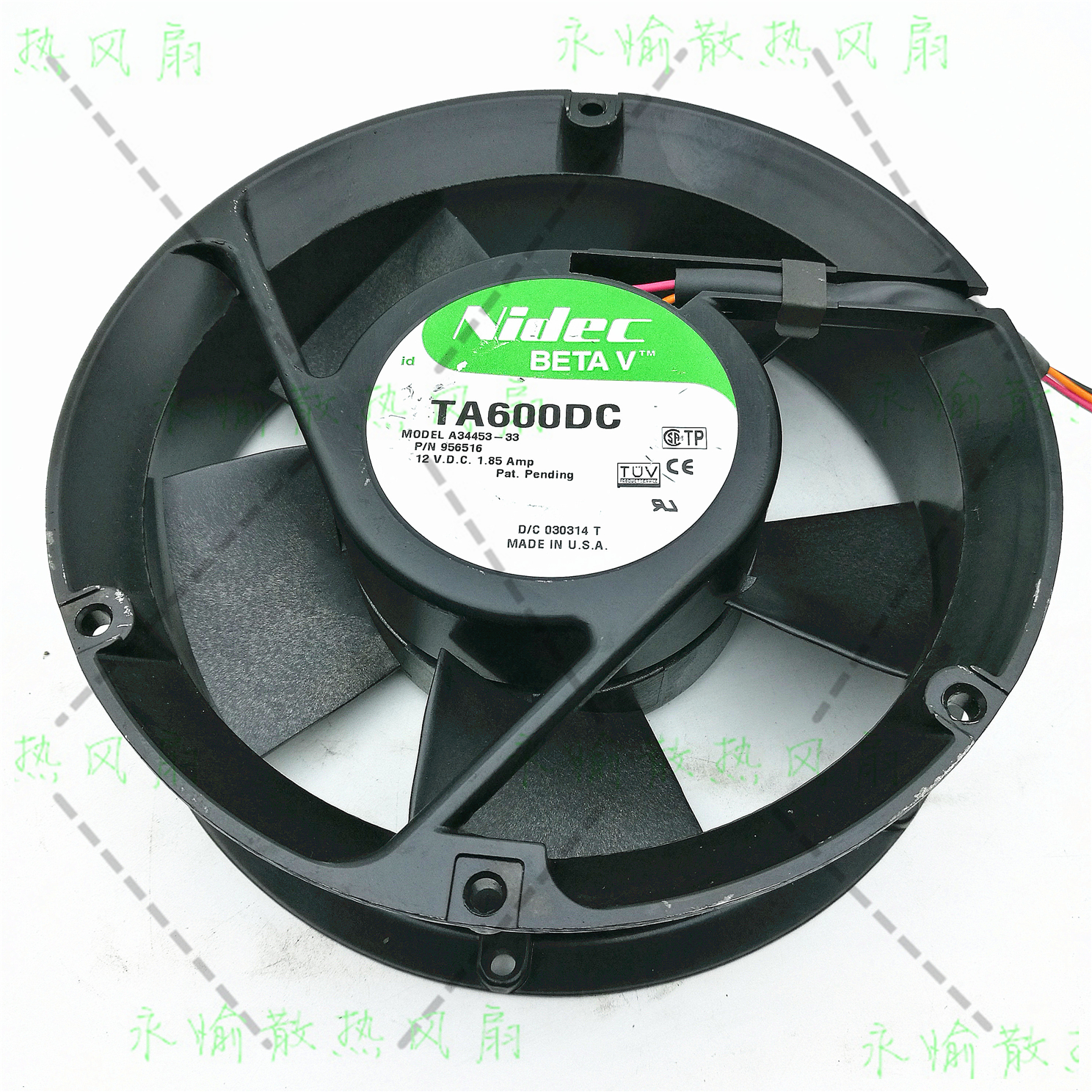 原装Nidec 17251 A34453-33 12V 1.85A 服务器 机箱 铝框散热风扇