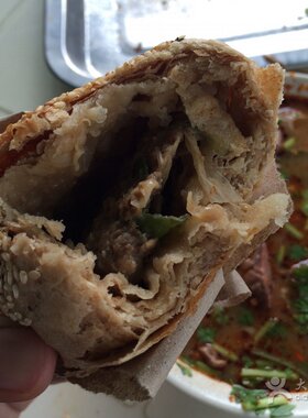 北京常营李小老烧饼京城一绝排队牛肉馅烧饼散装牛肉饼即食熟食