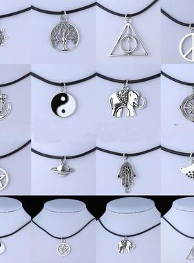 时尚风项链短款饰品太阳花吊坠