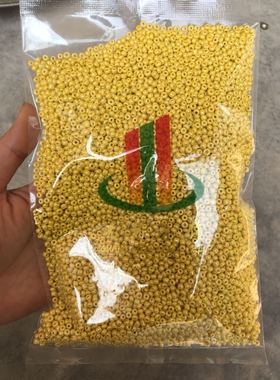 DIY串珠材料 2mm3mm3.6mm油光黄色米珠 黄色珠子手工散珠饰品配件