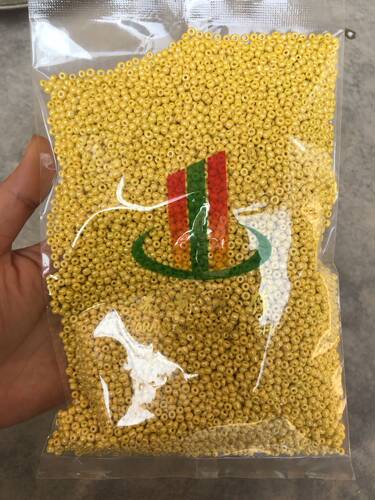 DIY串珠材料 2mm3mm3.6mm油光黄色米珠 黄色珠子手工散珠饰品配件