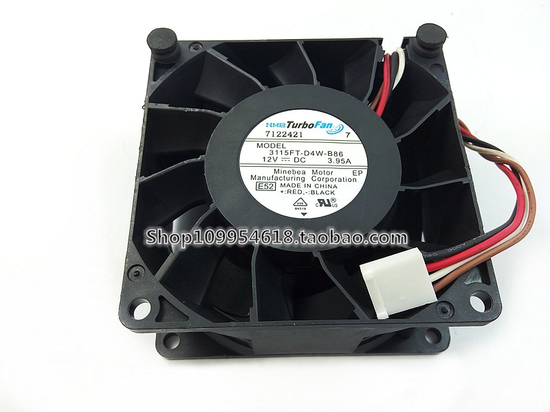 NMB 3115FT-D4W-B86 8038 12V 3.95A 8CM/厘米 双滚珠 服务器风扇