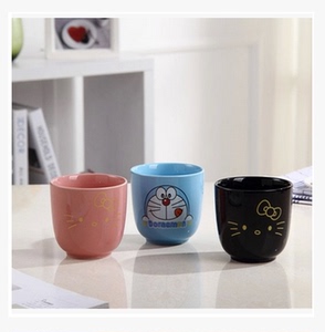 景德镇陶瓷卡通hellokitty凯蒂猫哆啦A梦儿童随手杯凉水杯漱口杯