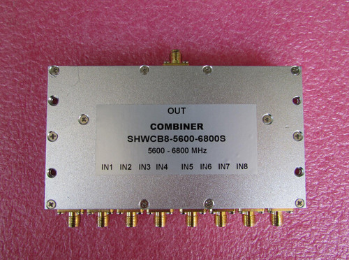 5600-6800MHz 10W SMA RF 射频同轴8路 八合一合路器 频率可定制 厂家承若质量保修1年，请放心购买 型号：SHWPD8-5600-6800S 50欧姆 八合一 9dB 合路器