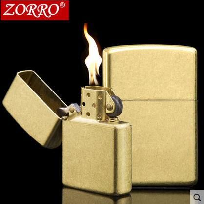 香港正品zorro佐罗煤油防风打火机原铜滚花全部纯铜加厚经典包邮