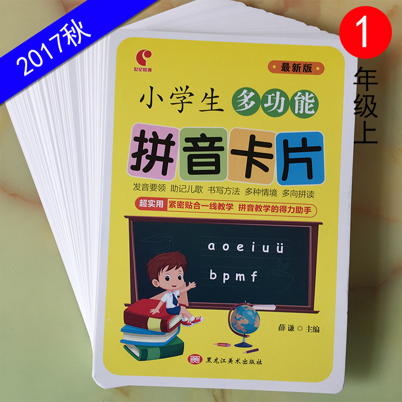 小学生多功能拼音卡片最新版一年级上下册通用小学语文1年级学前幼儿园汉语学习声母韵母整音节黑龙剑美术出版社