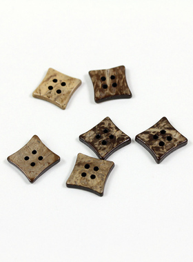 手工DIY木质纽扣 四角扣子 包包衣服纽扣 2颗/元 M46