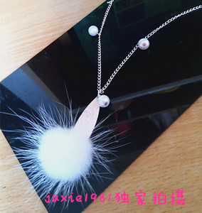 cos古装济公活佛白雪毛绒绒水貂毛项链（有配套戒指耳环出售）