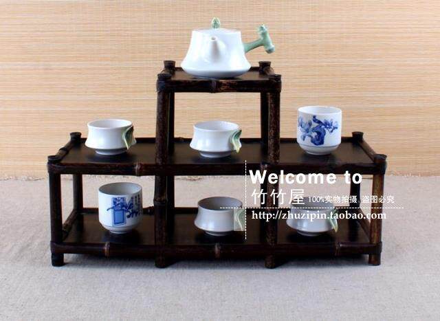 紫竹 茶棚 茶架 博古架 展示架 竹 茶桌摆件 茶道 纯手工竹茶棚
