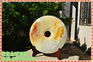 阿富汗玉平安扣摆件天然玉石工艺品商务礼品办公室客厅书房电视柜