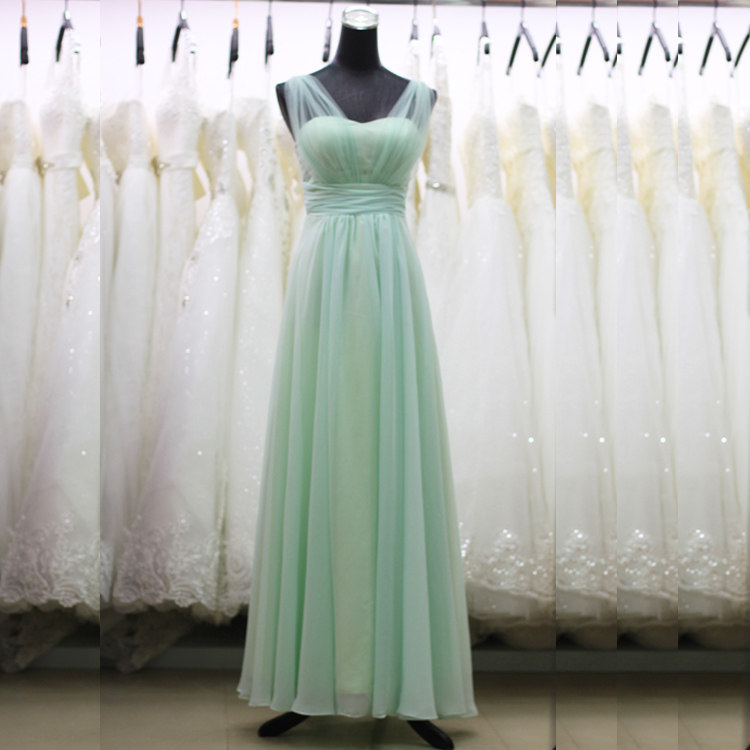 夏季双肩伴娘服长裙 结婚钢琴表演晚礼服长款伴娘礼服婚礼姐妹裙