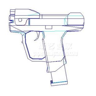 需自制!M6D长弹夹制式手枪光环光晕游戏halo可手持3D纸模型手工