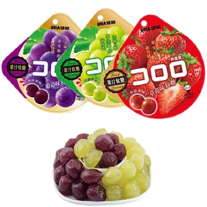 整箱72袋 UHA/悠哈葡萄味果汁软糖52g/袋cororo网红零食 优哈糖果