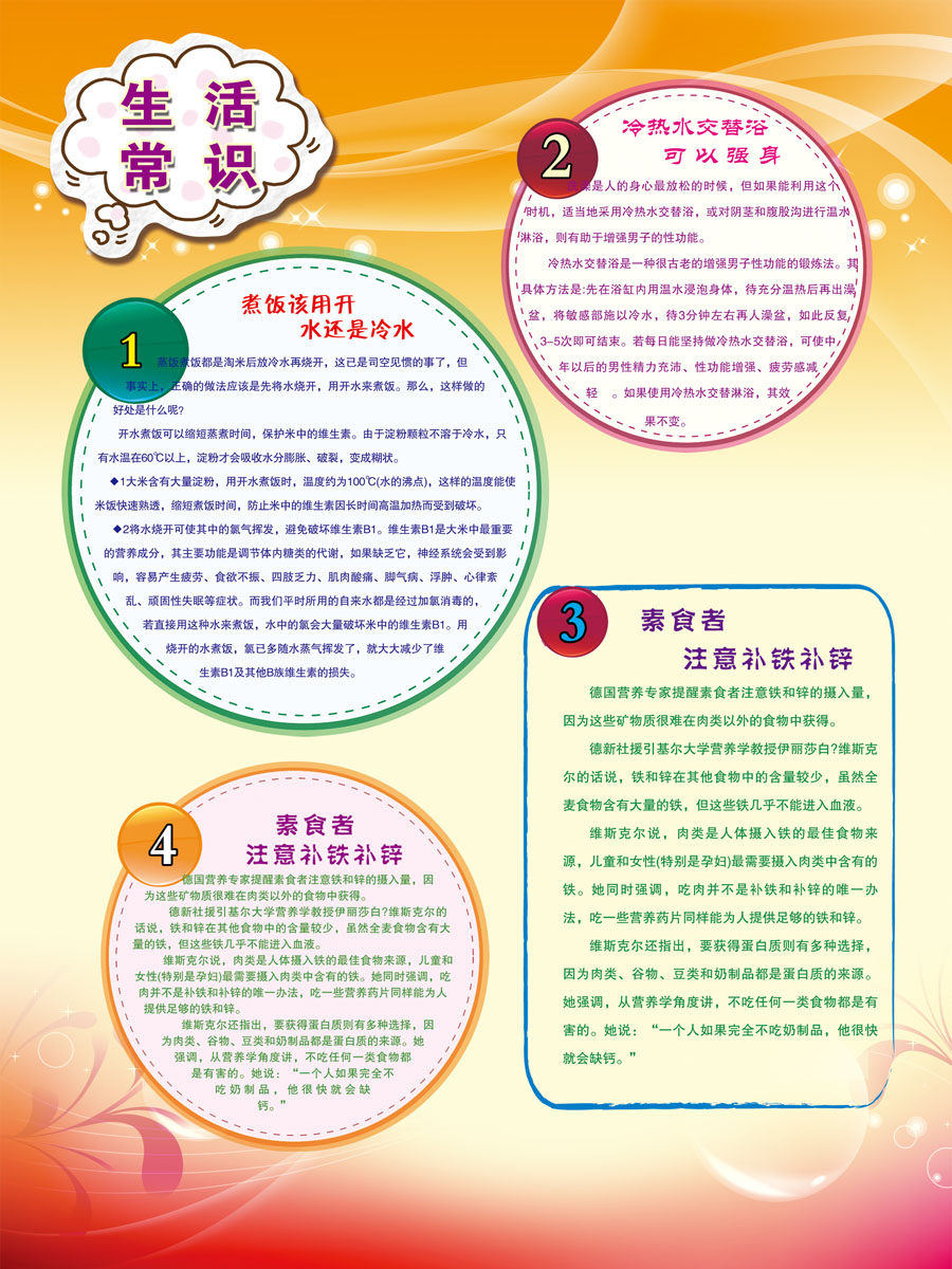 716海报印制展板写真喷绘贴纸672健康知识生活小常识