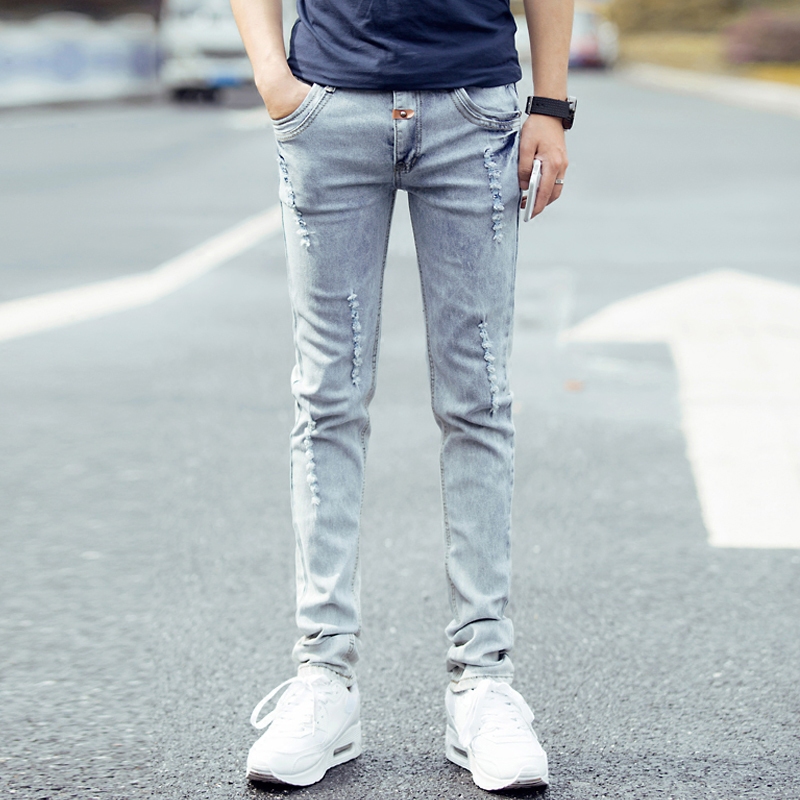 Jeans pour adolescent pieds Slim pour Quatre saisons - Ref 1469485 Image 4