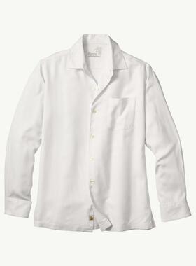 Tommy Bahama男士衬衫长袖净版真丝欧美简约清爽美国直邮T316035