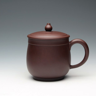 报春新款清水泥盖杯紫砂茶杯宜兴手工制精品