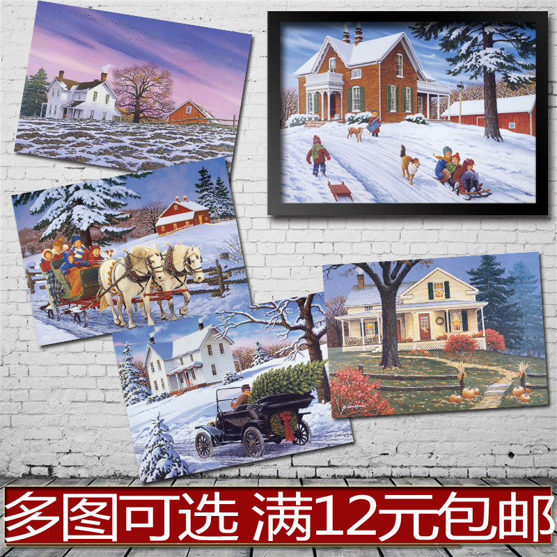 田纳西风情 欧美风景画 海报 酒吧咖啡厅 装饰画贴画相框有框画心