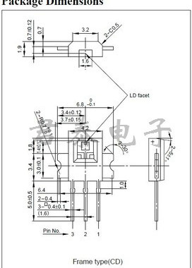 DL-3150-127 日本进口原装 CD VCD 用 785nm 塑封 激光管近红外线