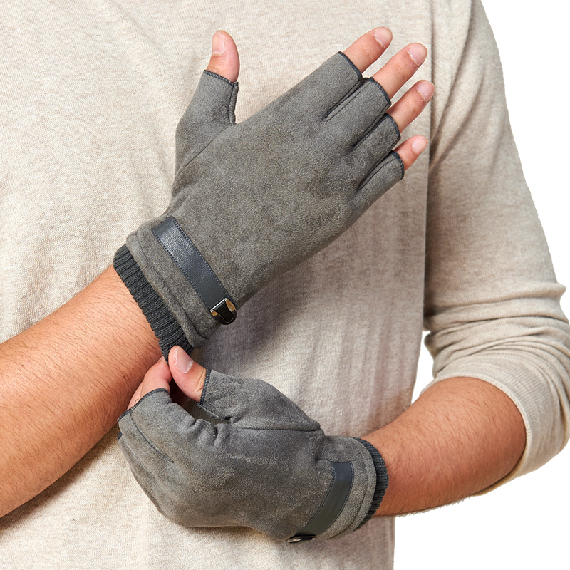 Gants pour homme REALBY    en velours - Ref 2781620 Image 1