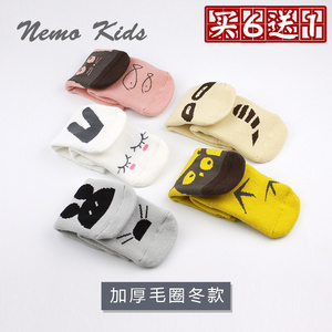 宝宝袜子 秋冬可爱卡通韩版松口儿童袜 0-1-3岁防滑学步婴儿袜子