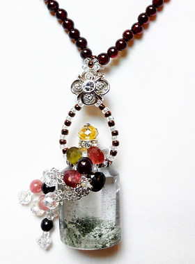 绿幽灵水晶香氛坠饰天然项链