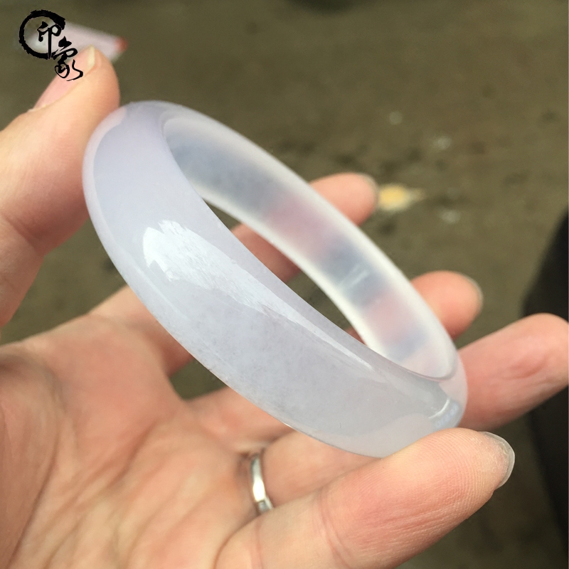 天然玉镯女带证书玉石手镯翡翠色冰种白色手镯子冰种特A级玉镯子