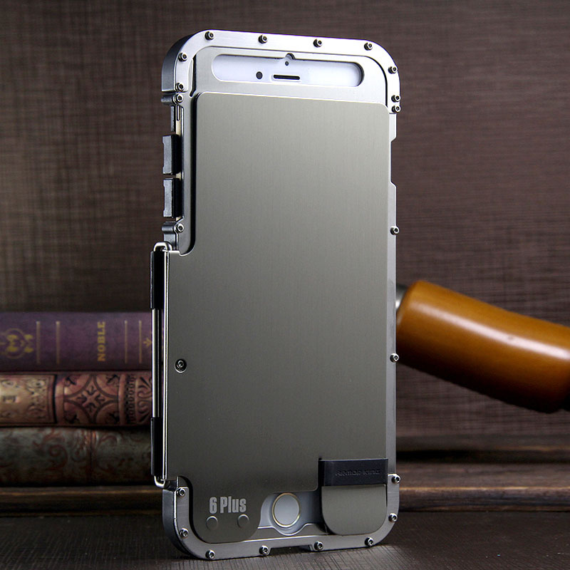 Armor King Iron Man Luxury Shockproof Stainless Steel Aluminum Metal Flip Case Cover for Apple iPhone 6S Plus/6 Plus & iPhone 6