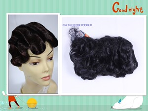 批发影楼舞台演出假发古装新娘盘头造型手推波纹刘海旗袍刘海拉花