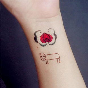 【女仆TATOO】030鬼灯白泽cos桃子猫好好欢乐贴 2图入 满24包邮