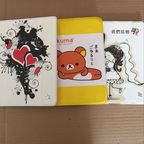 苹果电脑支架超薄卡通风皮套三折
