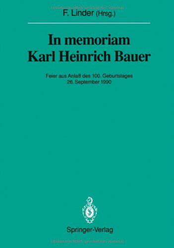 【预订】In Memoriam Karl Heinrich Bauer