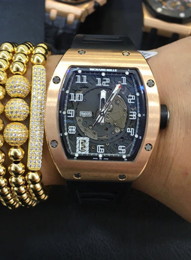 98新 理查德 米勒RM005基本款玫瑰金男士手表 腕表