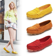 2015 and autumn Lady peas wear-resistant anti-slip jelly shoes flat shoes at the end of circular head tendon pregnant women shoes at the end of the lazy man shoes