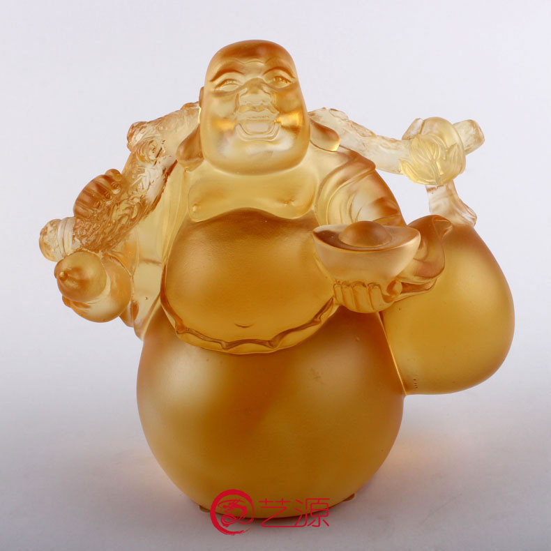 琉璃摆件纳福弥勒佛像装饰品送长辈同事朋友开业乔迁生日礼品礼物