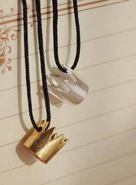 女王风纯银磨砂拉丝镀金锁骨链