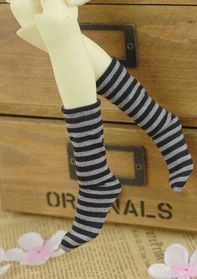 taobao agent BJD socks SD dolls with 6 minutes, 4 minutes, 3 minutes, salon baby spot black -gray stripe socks full of free shipping