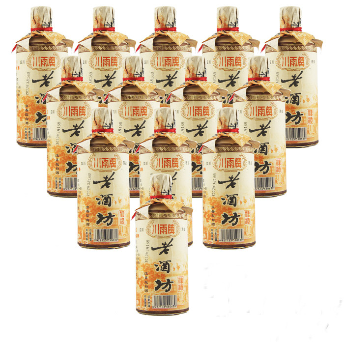 陈年老酒国产白酒川雨老酒坊福酒42度瓶装浓香型白酒整箱500ml*12
