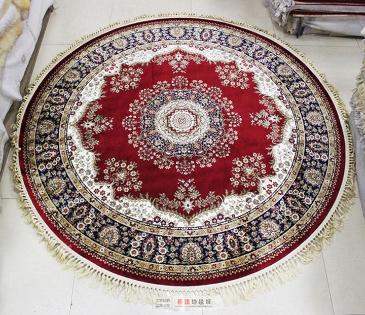 包邮 新疆地毯圆形加厚丝毯  客厅卧室餐厅酒店 田园进门门垫礼品